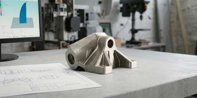 Peça impressa em 3D — contexto empresarial